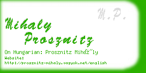 mihaly prosznitz business card